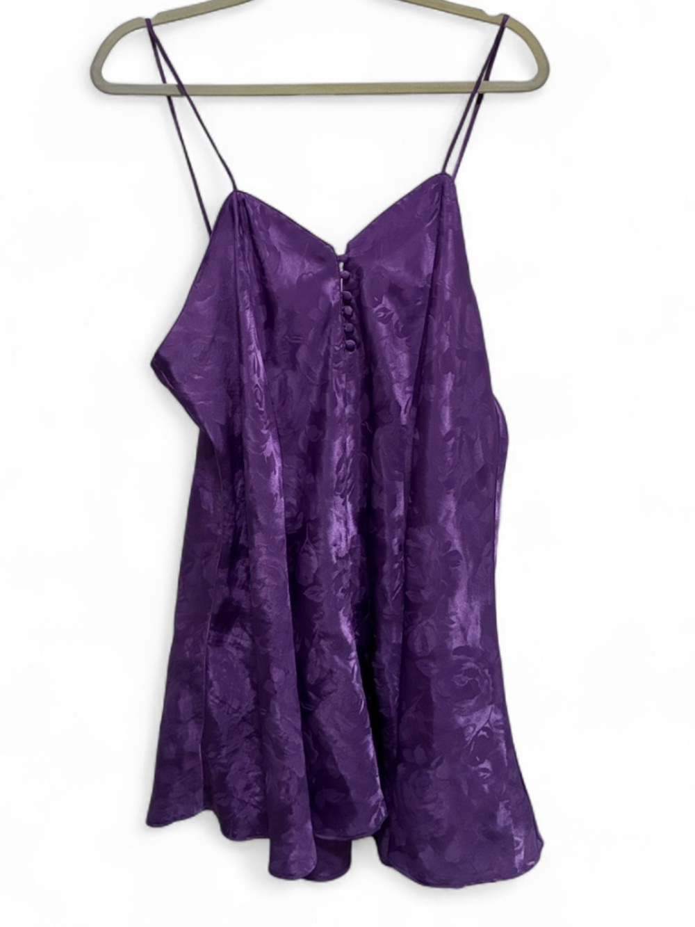 Y2K Purple Satin Floral Jacquard Mini Slip Dress